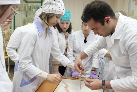 В Тюмени ученики Школы хирурга учатся накладывать швы и вязать узлы