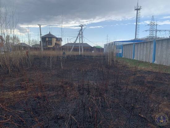 В Тюменском районе сгорело 300 квадратных метров сухой травы