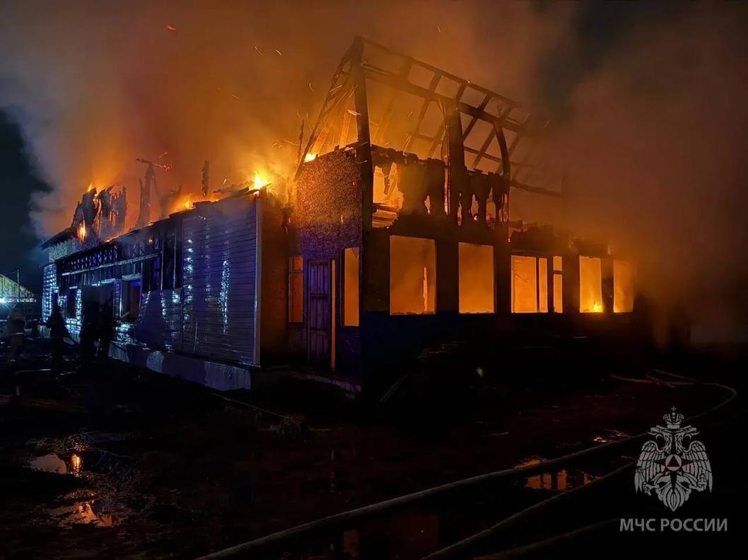 Пожар в селе Большое Сорокино на ул. Мелиораторов | Фото ГУ МЧС России по Тюменской области