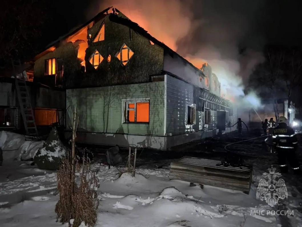 Пожар в селе Большое Сорокино на ул. Мелиораторов | Фото ГУ МЧС России по Тюменской области