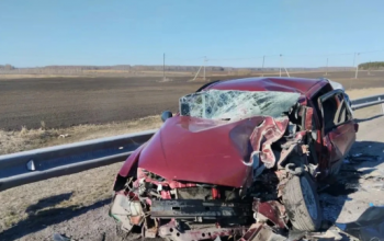 Появились кадры смертельного ДТП на трассе Тюмень – Омск