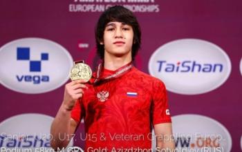 Тюменский борец Азизджон Сотволдиев завоевал золото первенства Европы по грэпплингу