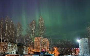 Тоболяки наблюдали северное сияние в ночь с 22 на 23 марта