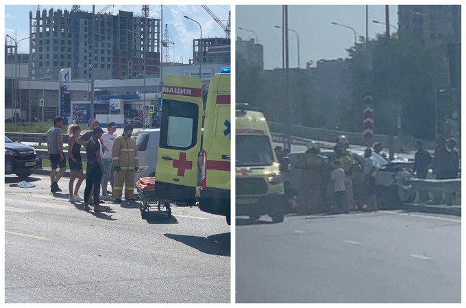 В Тюмени три человека пострадали в жесткой аварии на Мельникайте 