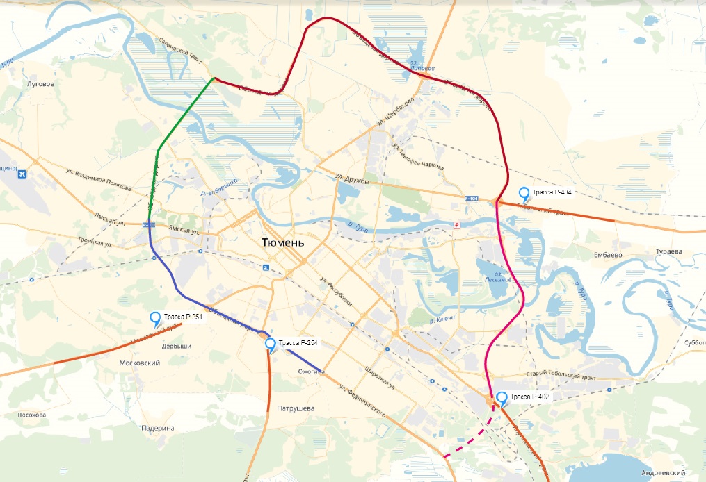 Карта дорог в тюмени сегодня карта