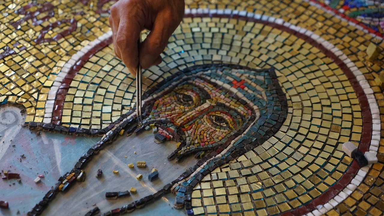 Процесс создания мозаики